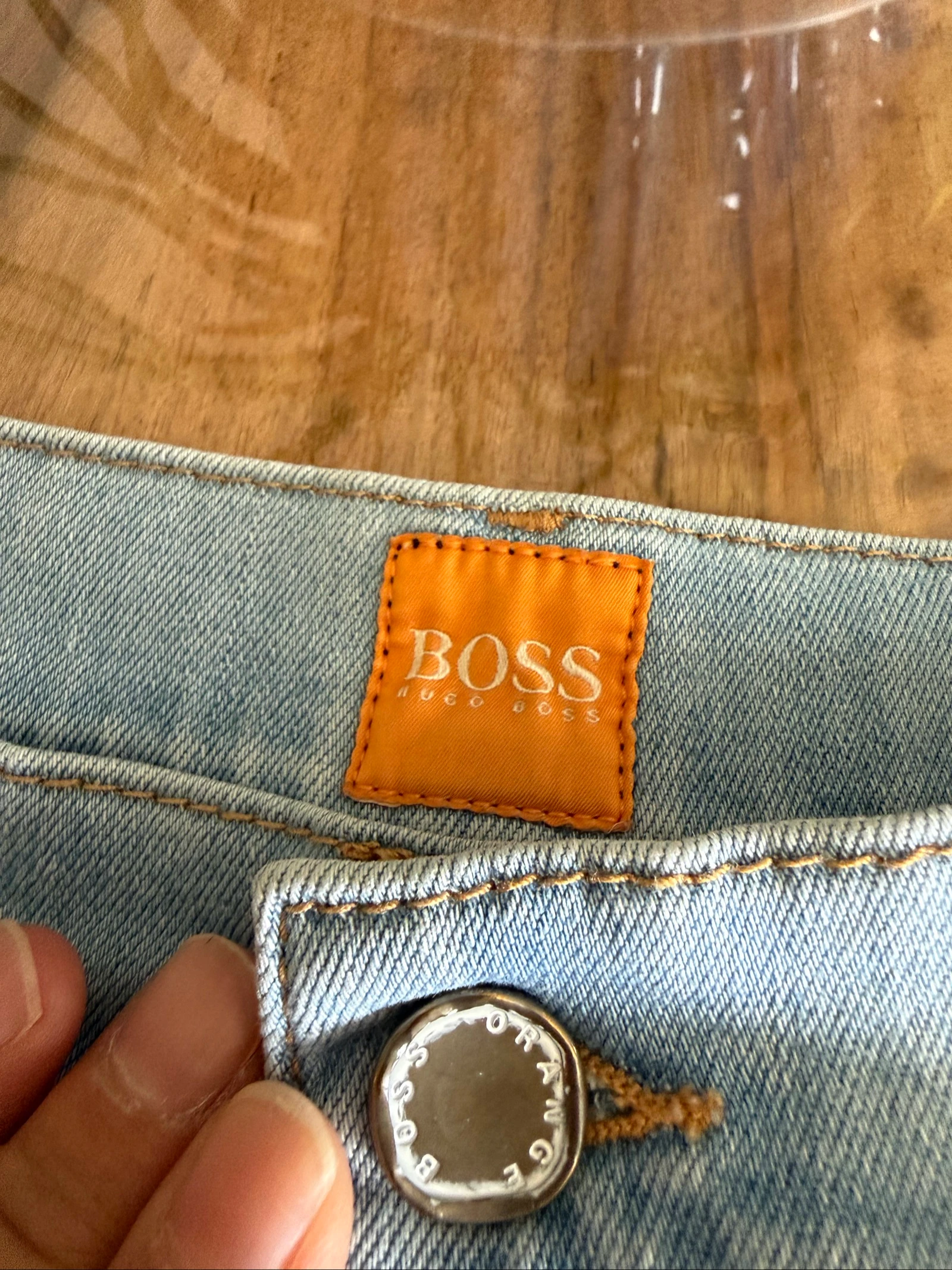 Short Jean Boss Orange Femme W25 Bleu Clair Coupe Slim Effiloché Stretch – photo 6